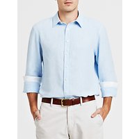 Thomas Pink Malcolm Long Sleeve Linen Shirt - Blue