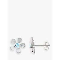 Nina B Sterling Silver Flower Stud Earrings - Topaz