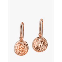 Dower & Hall Textured Disc Drop Earrings - Rose Gold