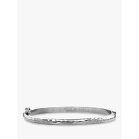 Dower & Hall Hammered Hinged Bangle - Silver