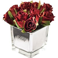 Peony Artificial Roses In Mirror Cube - Red