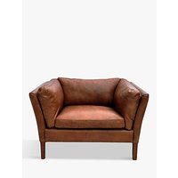 Halo Groucho Aniline Leather Armchair - Antique Whisky
