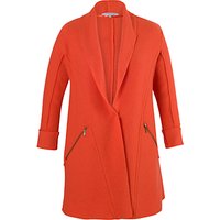Chesca Zip Detail Wool Coat - Orange