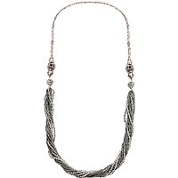 Martick 3-Way Murano Crystal Bead Necklace - Silver