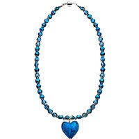 Martick Sparkle Heart And Crystal Pendant Necklace - Cobalt