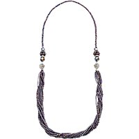 Martick 3-Way Murano Crystal Bead Necklace - Amethyst