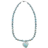 Martick Sparkle Heart And Crystal Pendant Necklace - Azure