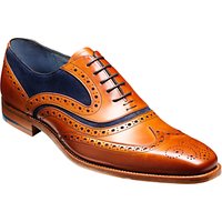 Barker McClean Goodyear Welted Leather Brogue Shoes, Cedar/Blue - Cedar/Blue