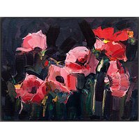 James Fullarton - Pink Poppies - Grey Framed Canvas