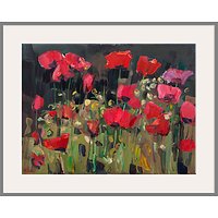 James Fullarton - Poppies In The Garden - Grey Framed Print