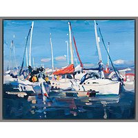 James Fullarton - Red Sail - Grey Framed Print