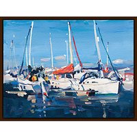 James Fullarton - Red Sail - Dark Brown Framed Print