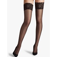 Wolford Satin Touch 20 Denier Stay Ups - Nearly Black