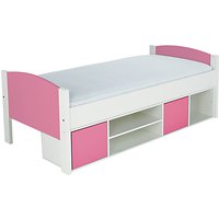 Stompa Uno S Plus Storage Cabin Bed - White/Pink