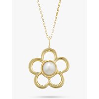 EWA 9ct Gold Birthstone Pendant Necklace - Pearl/June
