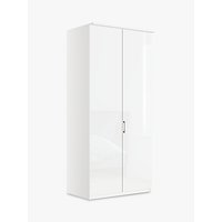 John Lewis Elstra 100cm Wardrobe With Glass Hinged Doors - White Glass/Alpine White