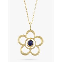 EWA 9ct Gold Open Flower Birthstone Pendant - Sapphire
