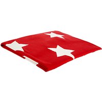 John Lewis Star Baby Pram Blanket, Navy/White - Red/White