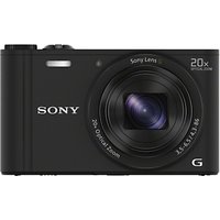 Sony Cyber-Shot WX350 Compact Camera, HD 1080p, 18.2MP, 20x Optical Zoom, Wi-Fi, NFC, 3 LCD Screen - Black