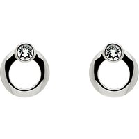 Cachet Polished Plated Swarovski Crystal Stud Earrings - Silver