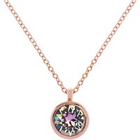 Karen Millen Swarovski Crystal Dot Pendant Necklace - Rose Gold/Multi