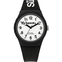 Superdry Unisex Urban Silicone Strap Watch - Black/White