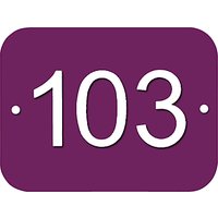 The House Nameplate Company Personalised Acrylic Rectangular House Number, W15 X H11cm - Purple / White
