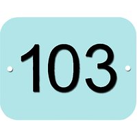 The House Nameplate Company Personalised Acrylic Rectangular House Number, W15 X H11cm - Pale Blue / Black