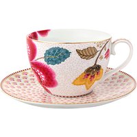 PiP Studio Fantasy Cappuccino Cup And Saucer - White