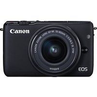 Canon EOS M10 Compact System Camera With EF-M 15-45mm F/3.5-6.3 IS STM Wide Angle Zoom Lens, HD 1080p, 18MP, NFC, Wi-Fi, 3 Touch Screen - Black