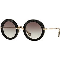 Miu Miu MU80RS Round Metal Frame Sunglasses - Black