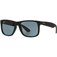 Ray-Ban RB4165 Justin Polarised Wayfarer Sunglasses - Black/Blue