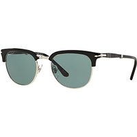 Persol PO3132S Polarised Half Frame Oval Sunglasses - Black