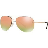 Prada Linea Rossa PS50RS Mirrored Aviator Sunglasses - Peach/Green