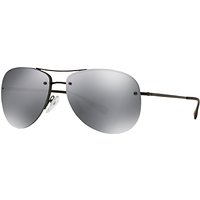 Prada Linea Rossa PS50RS Mirrored Aviator Sunglasses - Silver