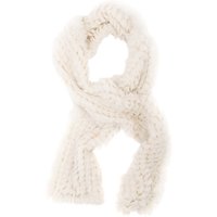 Chesca Faux Fur Knitted Scarf - Cream