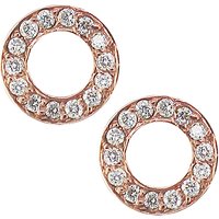London Road Meridian 9ct Gold Diamond Circle Stud Earrings - Rose Gold