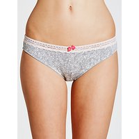 COLLECTION By John Lewis Elle Bikini Briefs - Grey Etched Floral