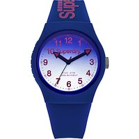 Superdry Unisex Urban Laser Silicone Strap Watch - Indigo