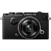 Olympus Pen F Compact System Camera With M.ZUIKO 17mm Prime Lens, HD 1080p, 20.3MP, Wi-Fi, Front Creative Dial, 5-Axis IS, 3 Vari-Angle Touch Monitor, Silver - Black