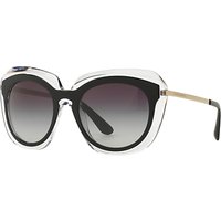 Dolce & Gabbana DG4282 Gradient Oval Sunglasses - Black/Clear