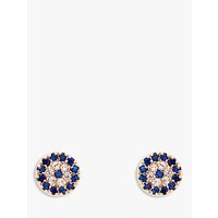Melissa Odabash Glass Crystal Evil Eye Stud Earrings - Rose Gold/Blue