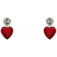 Cachet Posy Drop Earrings - Silver/Ruby Red