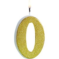 Ginger Ray Gold Glitter Birthday Candle - No. 0