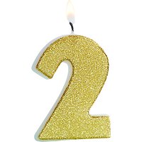 Ginger Ray Gold Glitter Birthday Candle - No. 2