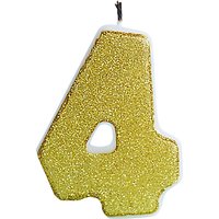 Ginger Ray Gold Glitter Birthday Candle - No. 4