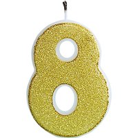 Ginger Ray Gold Glitter Birthday Candle - No. 8