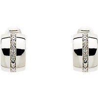 Monet Swarovski Crystal Half Hoop Clip-On Earrings - Silver