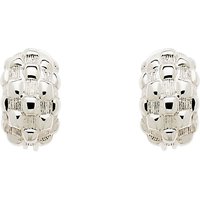Monet Chequer Half Moon Clip-On Earrings - Silver