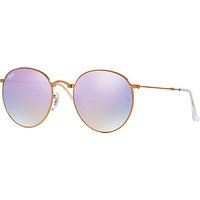 Ray-Ban RB3532 Folding Round Sunglasses - Dark Gold/Lilac